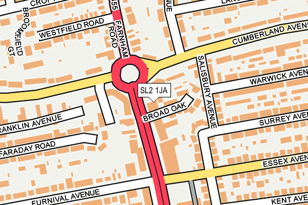 SL2 1JA map - OS OpenMap – Local (Ordnance Survey)