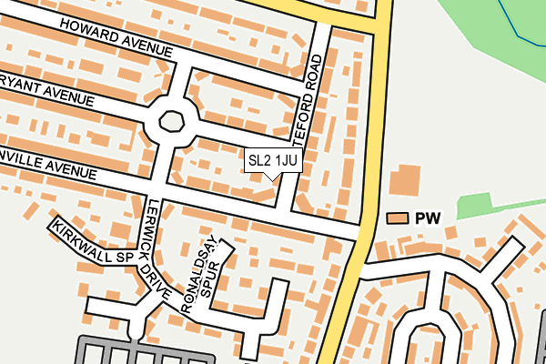SL2 1JU map - OS OpenMap – Local (Ordnance Survey)