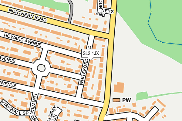 SL2 1JX map - OS OpenMap – Local (Ordnance Survey)