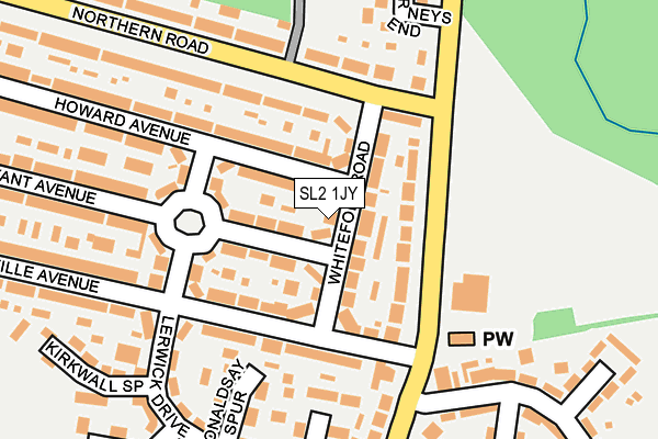 SL2 1JY map - OS OpenMap – Local (Ordnance Survey)