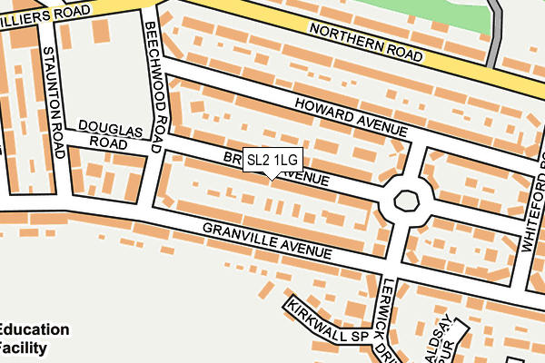 SL2 1LG map - OS OpenMap – Local (Ordnance Survey)