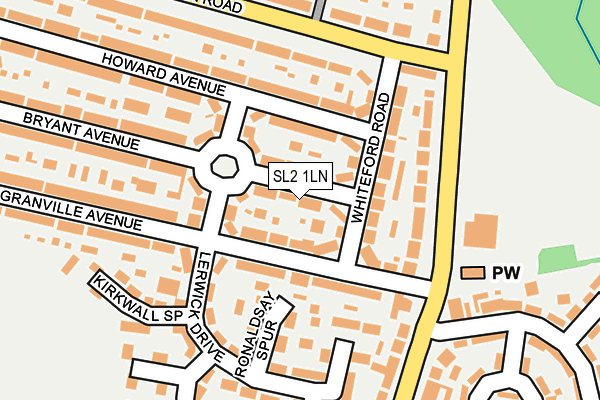 SL2 1LN map - OS OpenMap – Local (Ordnance Survey)