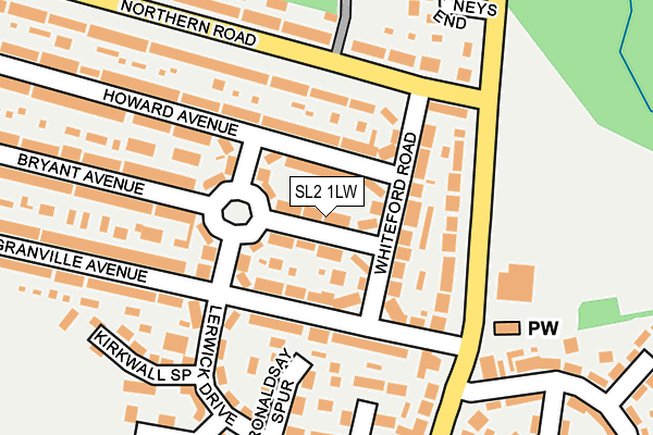 SL2 1LW map - OS OpenMap – Local (Ordnance Survey)