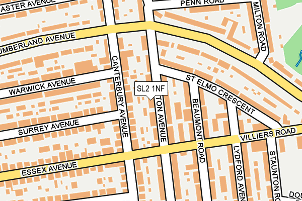 SL2 1NF map - OS OpenMap – Local (Ordnance Survey)
