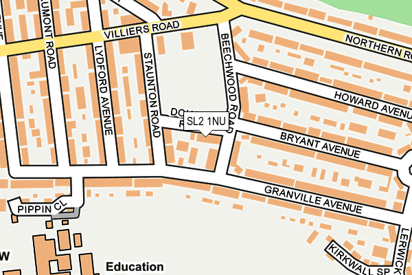 SL2 1NU map - OS OpenMap – Local (Ordnance Survey)
