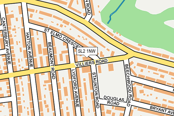 SL2 1NW map - OS OpenMap – Local (Ordnance Survey)
