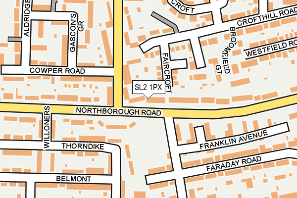 SL2 1PX map - OS OpenMap – Local (Ordnance Survey)