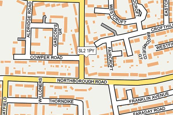 SL2 1PY map - OS OpenMap – Local (Ordnance Survey)