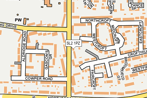 SL2 1PZ map - OS OpenMap – Local (Ordnance Survey)