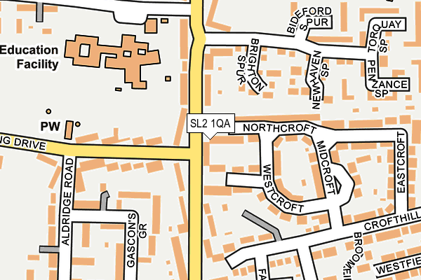 SL2 1QA map - OS OpenMap – Local (Ordnance Survey)