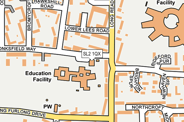 SL2 1QX map - OS OpenMap – Local (Ordnance Survey)