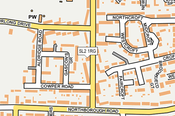 SL2 1RG map - OS OpenMap – Local (Ordnance Survey)