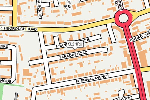 SL2 1RU map - OS OpenMap – Local (Ordnance Survey)