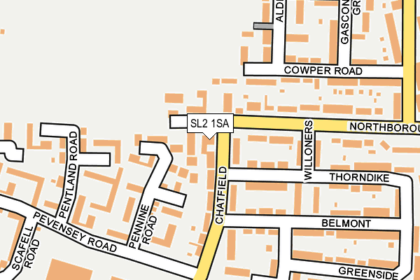 SL2 1SA map - OS OpenMap – Local (Ordnance Survey)