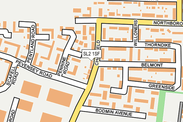 SL2 1SF map - OS OpenMap – Local (Ordnance Survey)
