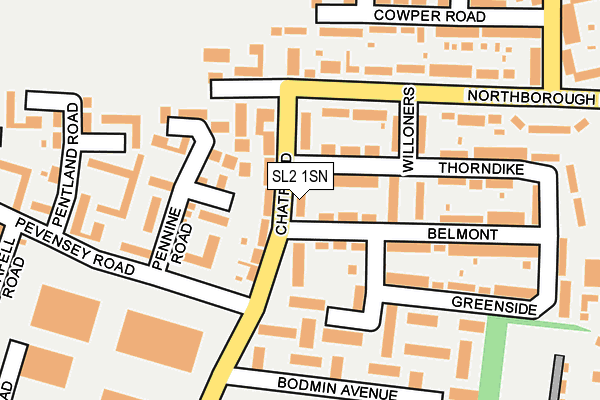SL2 1SN map - OS OpenMap – Local (Ordnance Survey)