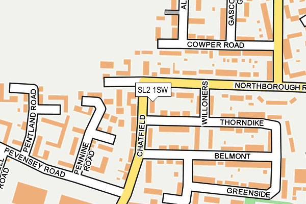 SL2 1SW map - OS OpenMap – Local (Ordnance Survey)