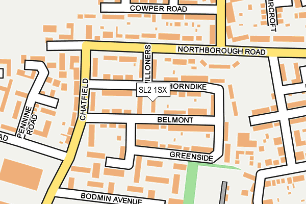 SL2 1SX map - OS OpenMap – Local (Ordnance Survey)