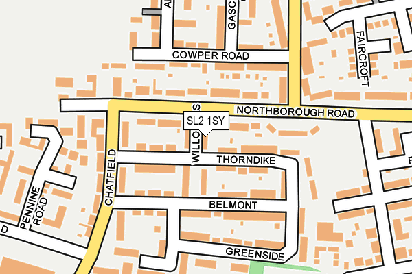 SL2 1SY map - OS OpenMap – Local (Ordnance Survey)
