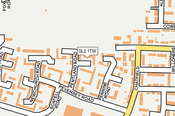 SL2 1TW map - OS OpenMap – Local (Ordnance Survey)