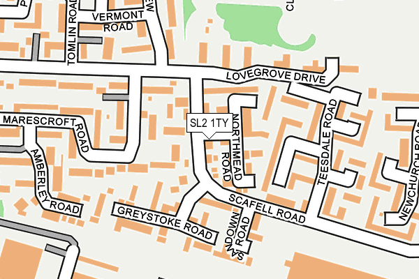 SL2 1TY map - OS OpenMap – Local (Ordnance Survey)