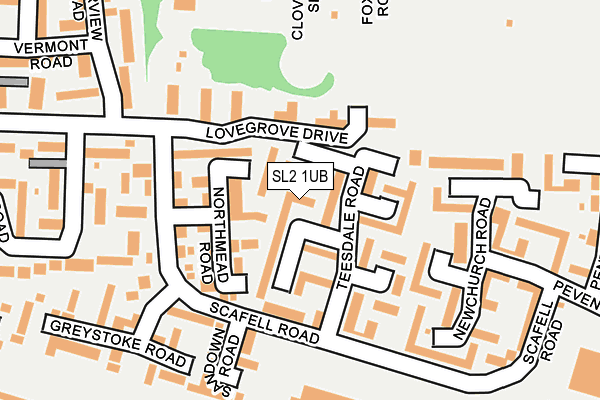 SL2 1UB map - OS OpenMap – Local (Ordnance Survey)
