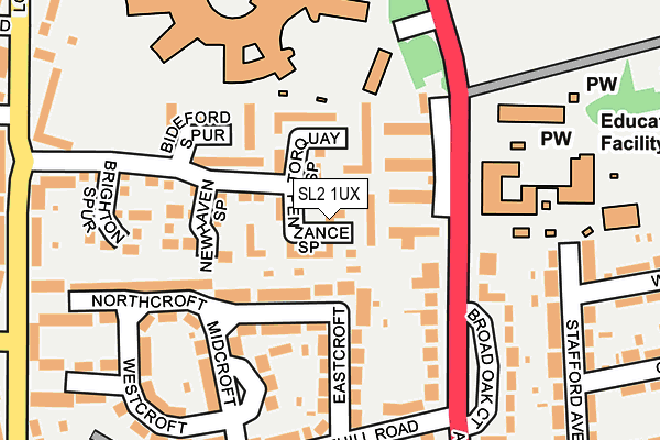 SL2 1UX map - OS OpenMap – Local (Ordnance Survey)