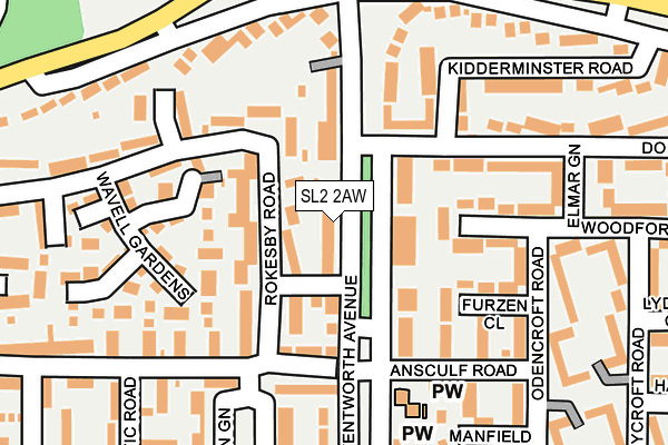 SL2 2AW map - OS OpenMap – Local (Ordnance Survey)