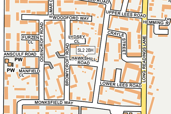 SL2 2BH map - OS OpenMap – Local (Ordnance Survey)