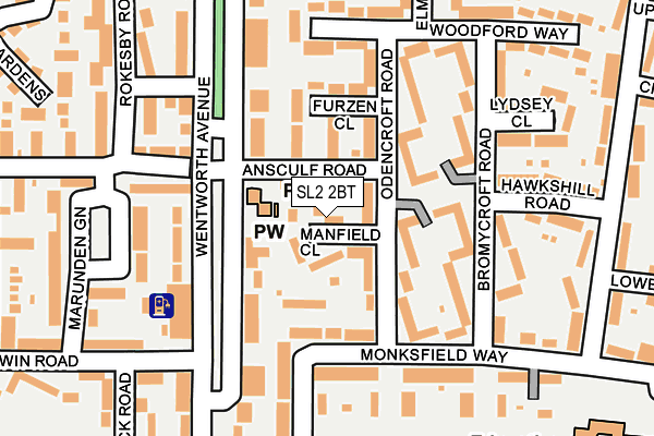 SL2 2BT map - OS OpenMap – Local (Ordnance Survey)