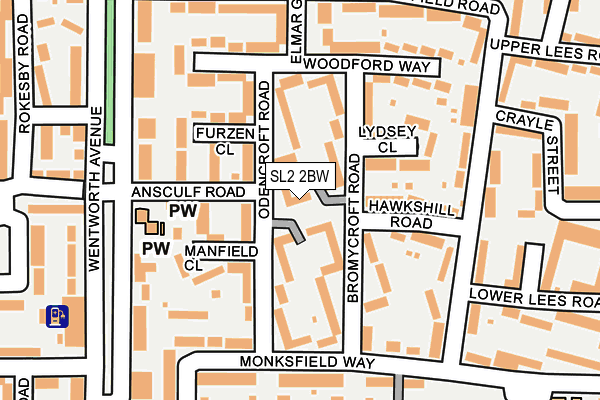 SL2 2BW map - OS OpenMap – Local (Ordnance Survey)
