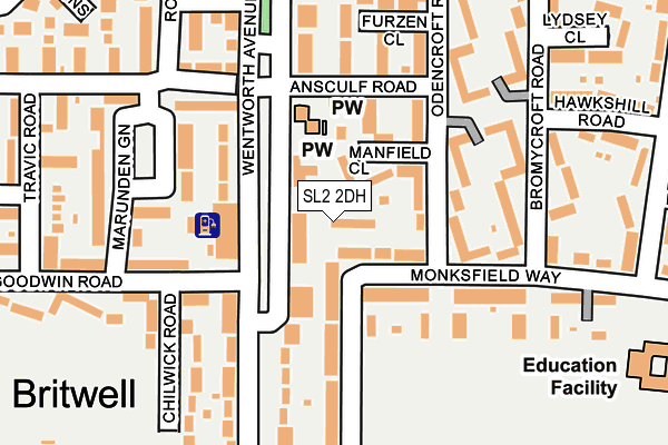 SL2 2DH map - OS OpenMap – Local (Ordnance Survey)
