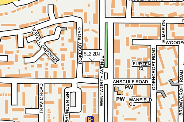 SL2 2DJ map - OS OpenMap – Local (Ordnance Survey)