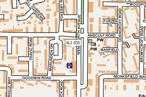 SL2 2DS map - OS OpenMap – Local (Ordnance Survey)