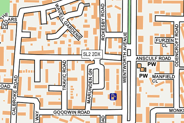 SL2 2DX map - OS OpenMap – Local (Ordnance Survey)