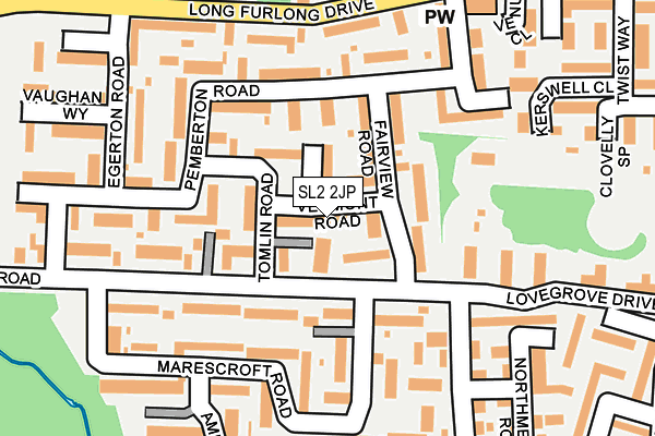 SL2 2JP map - OS OpenMap – Local (Ordnance Survey)