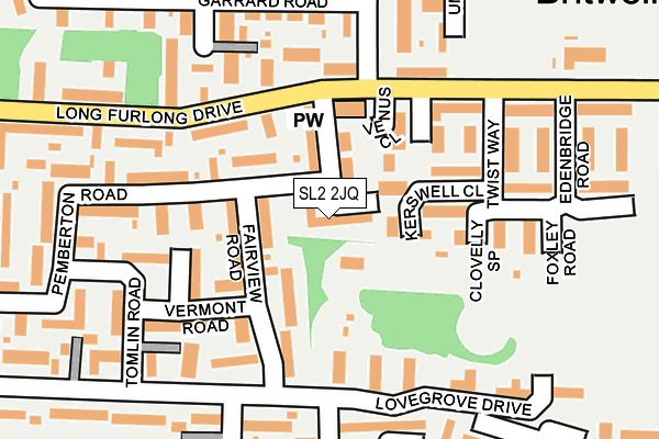 SL2 2JQ map - OS OpenMap – Local (Ordnance Survey)