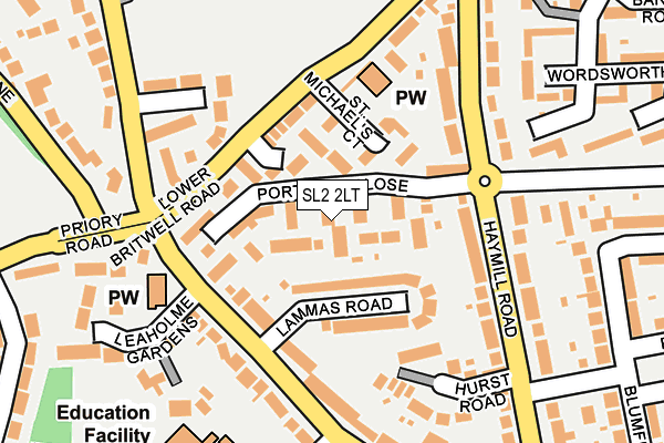SL2 2LT map - OS OpenMap – Local (Ordnance Survey)