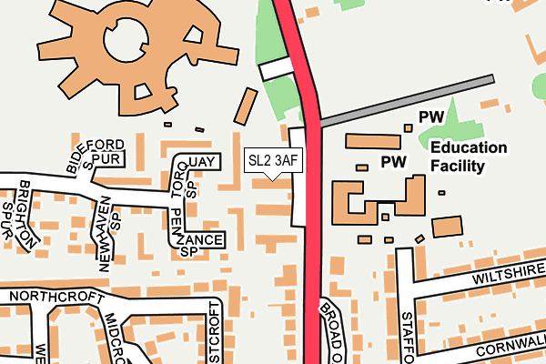 SL2 3AF map - OS OpenMap – Local (Ordnance Survey)