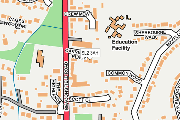 SL2 3AH map - OS OpenMap – Local (Ordnance Survey)