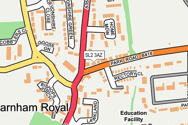SL2 3AZ map - OS OpenMap – Local (Ordnance Survey)