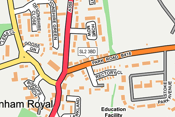SL2 3BD map - OS OpenMap – Local (Ordnance Survey)