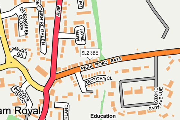 SL2 3BE map - OS OpenMap – Local (Ordnance Survey)