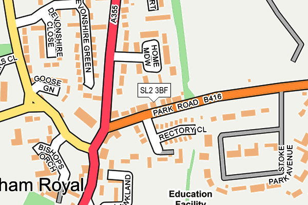 SL2 3BF map - OS OpenMap – Local (Ordnance Survey)