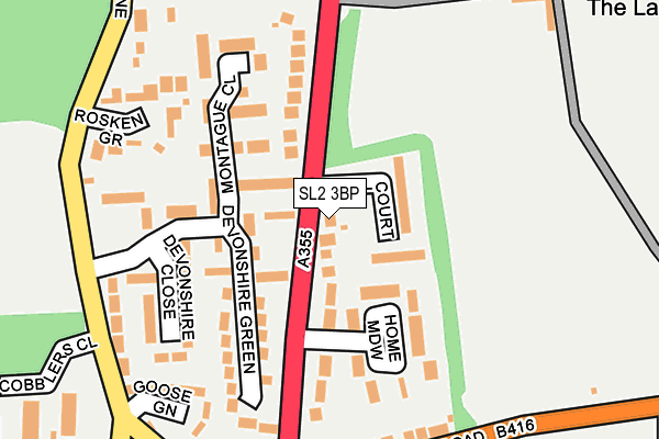 SL2 3BP map - OS OpenMap – Local (Ordnance Survey)