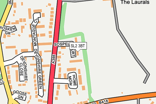 SL2 3BT map - OS OpenMap – Local (Ordnance Survey)