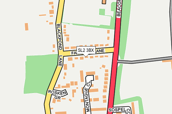 SL2 3BX map - OS OpenMap – Local (Ordnance Survey)