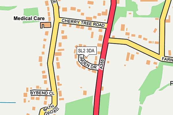 SL2 3DA map - OS OpenMap – Local (Ordnance Survey)