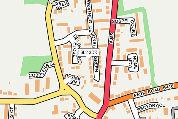 SL2 3DR map - OS OpenMap – Local (Ordnance Survey)