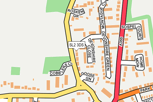 SL2 3DS map - OS OpenMap – Local (Ordnance Survey)